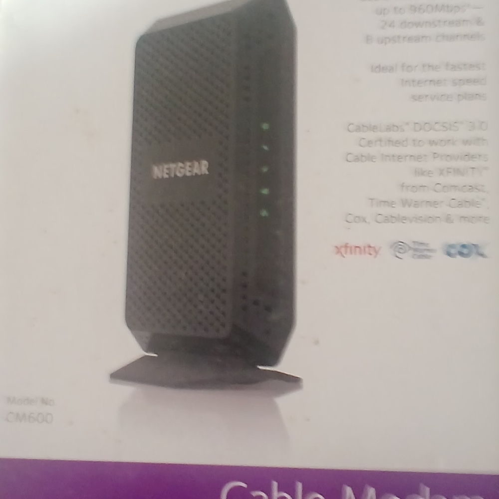 NETGEAR CM600 HIGH SPEED CABLE MODEM . 24X8 CHANNEL BONDING